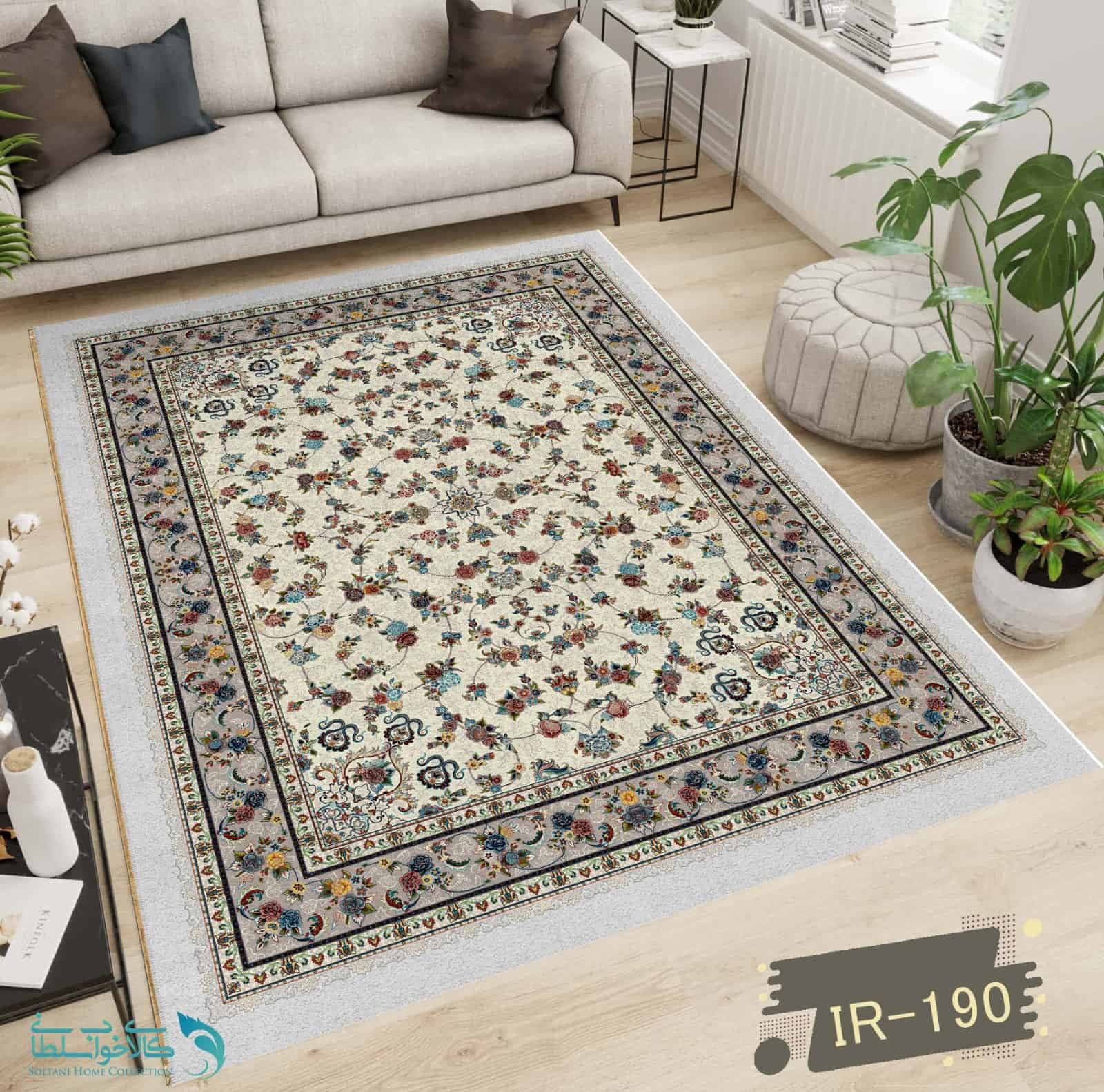 روفرشی کشدار مخمل طرح فرش افشان کد 190