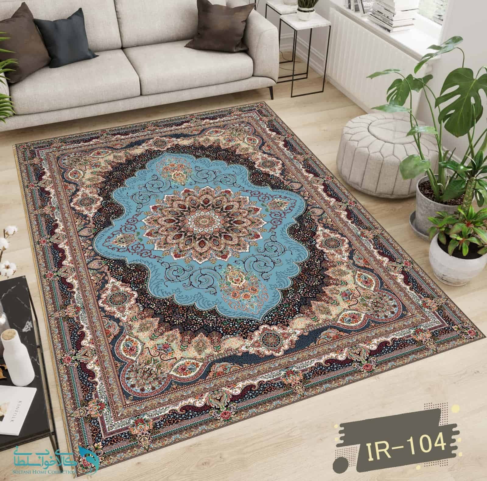 روفرشی کشدار مخمل طرح فرش کد 104