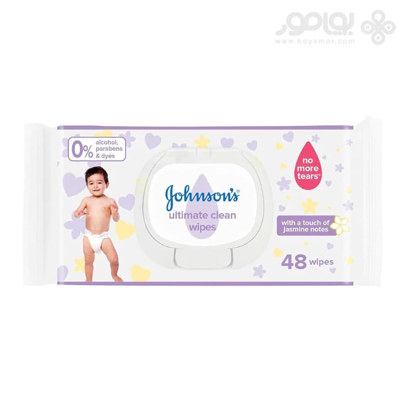 دستمال مرطوب کودک جانسون مدل ULTIMATE CLEAN بسته 48 عددی