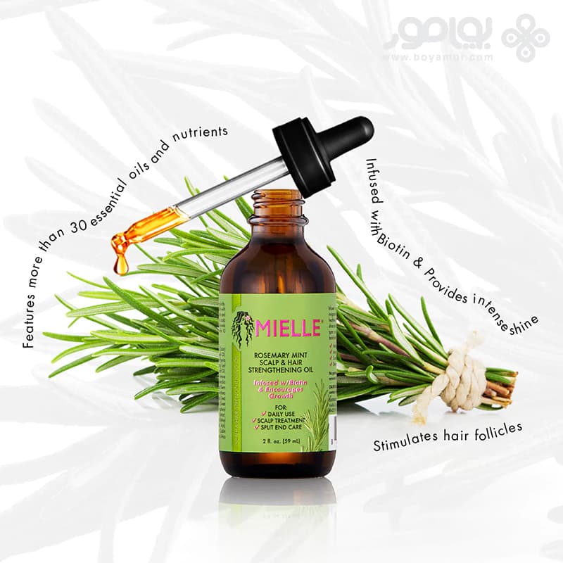 روغن تقویت کننده مو مییل حاوی رزماری و عصاره نعناع حجم 59 میل — تصویر ۳