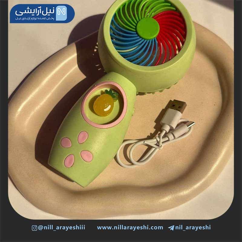 مینی فن دکمه میوه ای شارژی کد hq6630 — تصویر ۲