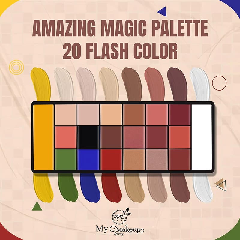 پالت رنگدانه جادویی مای میکاپ استوری مدل FLASH COLOR شامل 20 رنگ — تصویر ۳