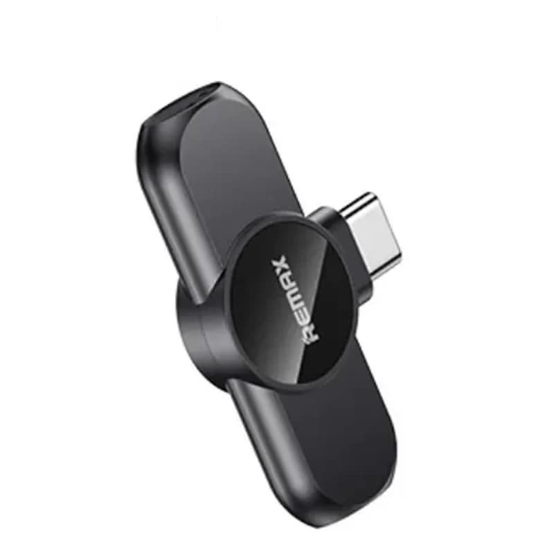 میکروفن یقه‌ای بی‌سیم ریمکس مدل K09-Type C با اتصال Type-C و قابلیت حذف نویز — تصویر ۲