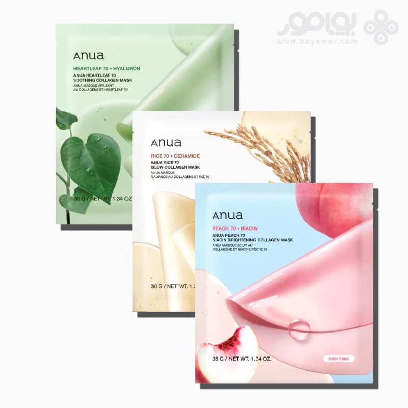 ماسک ورقه ای تسکین دهنده آنوا حاوی عصاره هارتلیف و هیالورون بسته 4 عددی — تصویر ۸