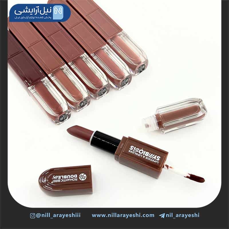 رژ لب مایع و جامد دو طرفه آیینه دار رومانتیک برد ک د Rb286l — تصویر ۴