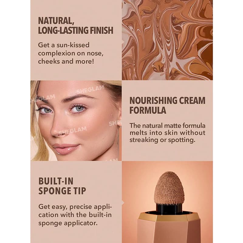 کانتور مایع شیگلم مدل SUN SCULPT رنگ EARTHY SEPIA — تصویر ۶