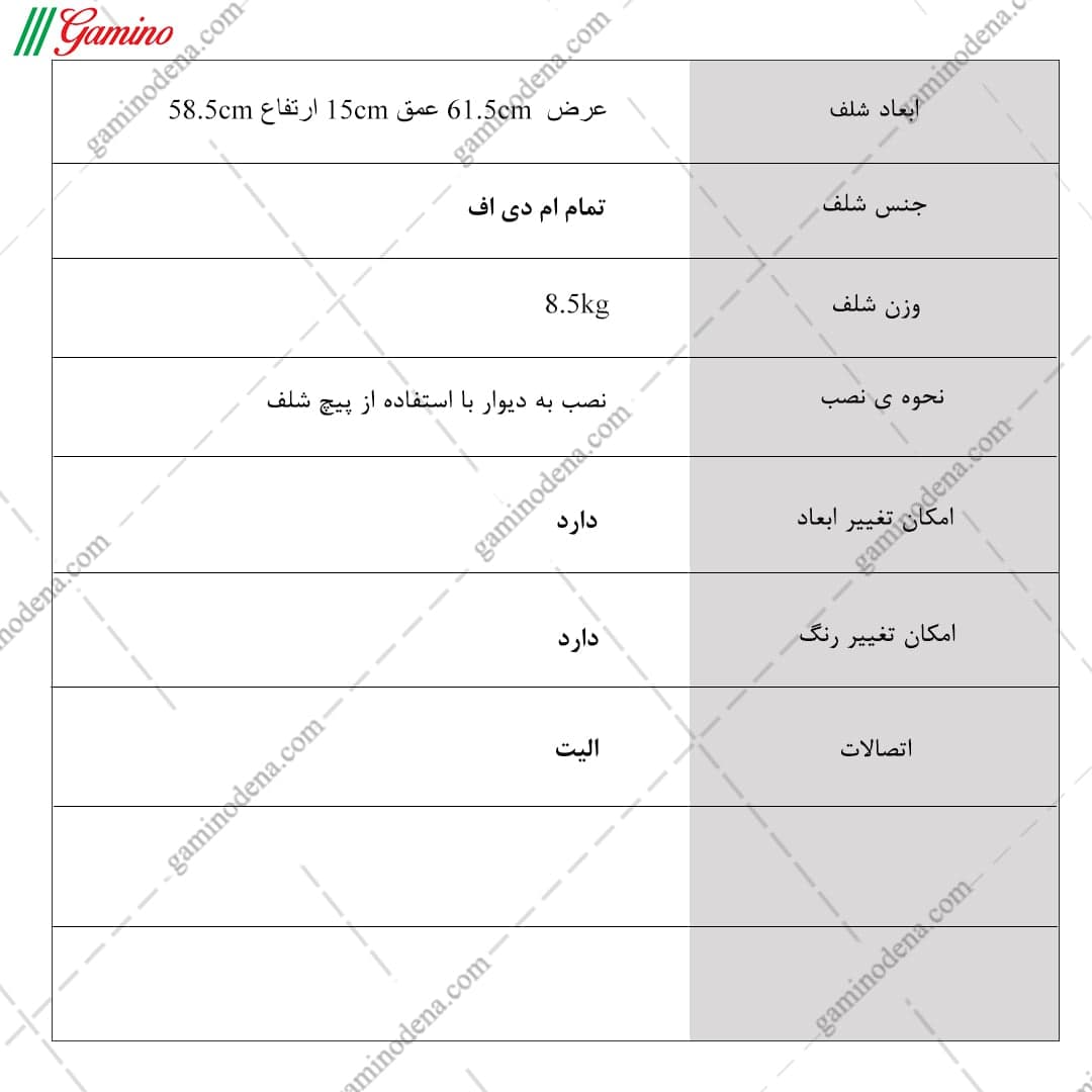 شلف دیواری ام دی اف ساده مدل حلما — تصویر ۴