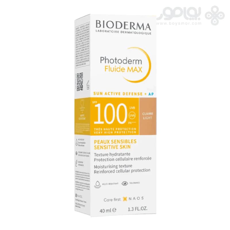 ضد آفتاب فتودرم مکس فلوئید رنگی بایودرما SPF100 رنگ LIGHT