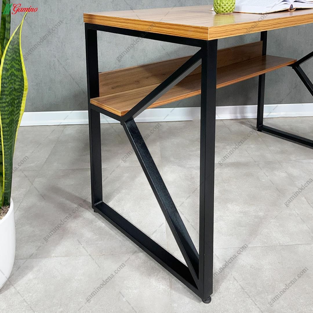میز تحریر کتابخانه دار چوب و فلز مدل آیه — تصویر ۴