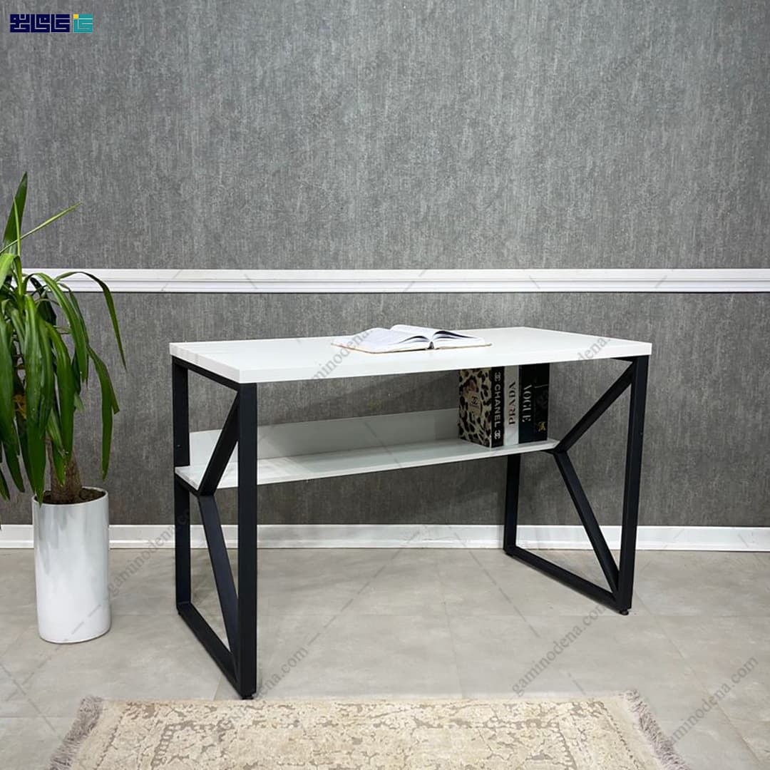 میز تحریر کتابخانه دار چوب و فلز مدل آیه — تصویر ۶