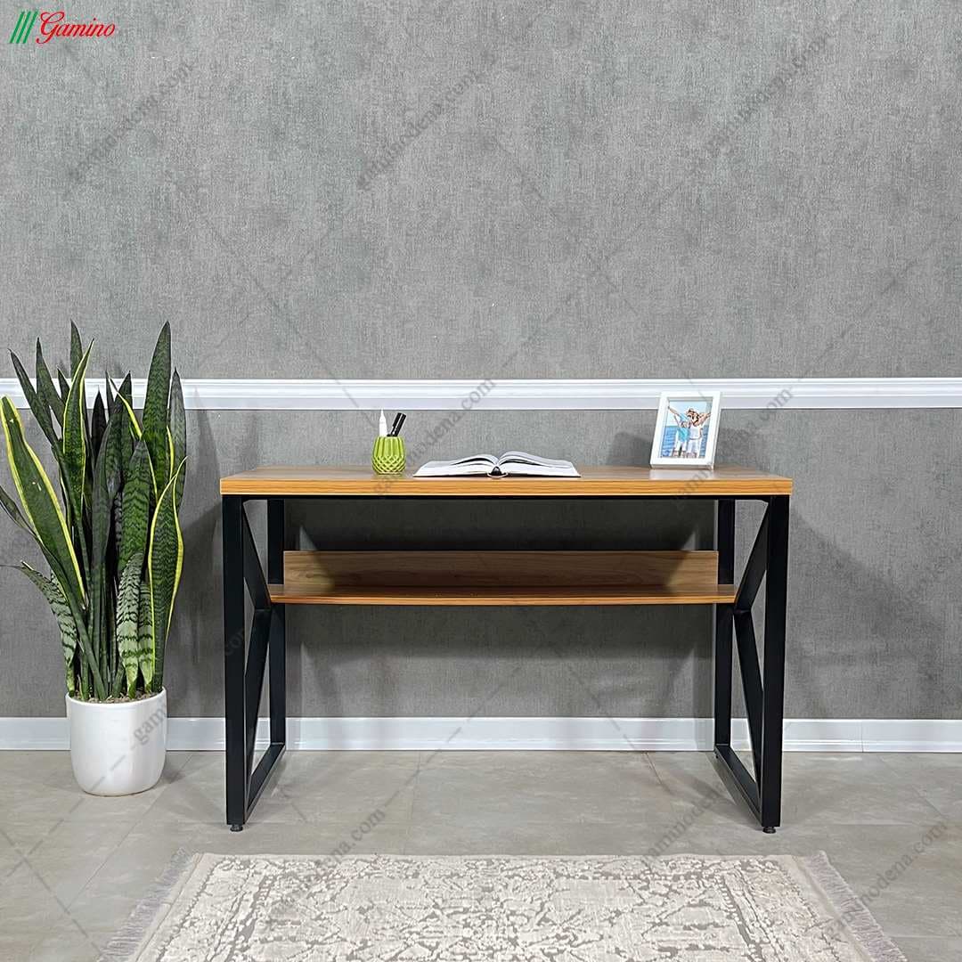 میز تحریر کتابخانه دار چوب و فلز مدل آیه — تصویر ۲