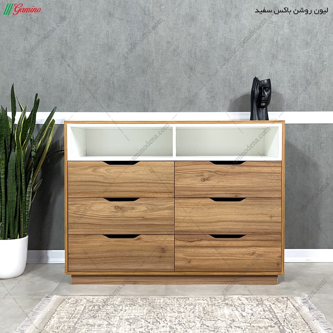 دراور کنسولی سفید 6 کشو ارزنده — تصویر ۲