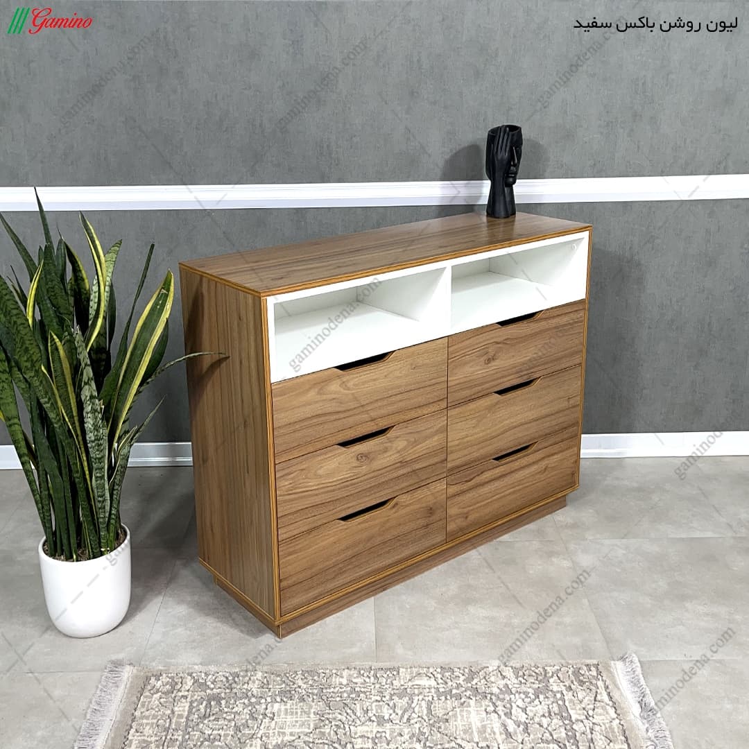 دراور کنسولی سفید 6 کشو ارزنده — تصویر ۳