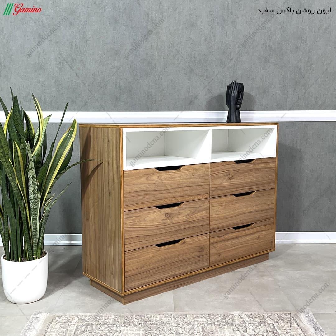 دراور کنسولی سفید 6 کشو ارزنده — تصویر ۴