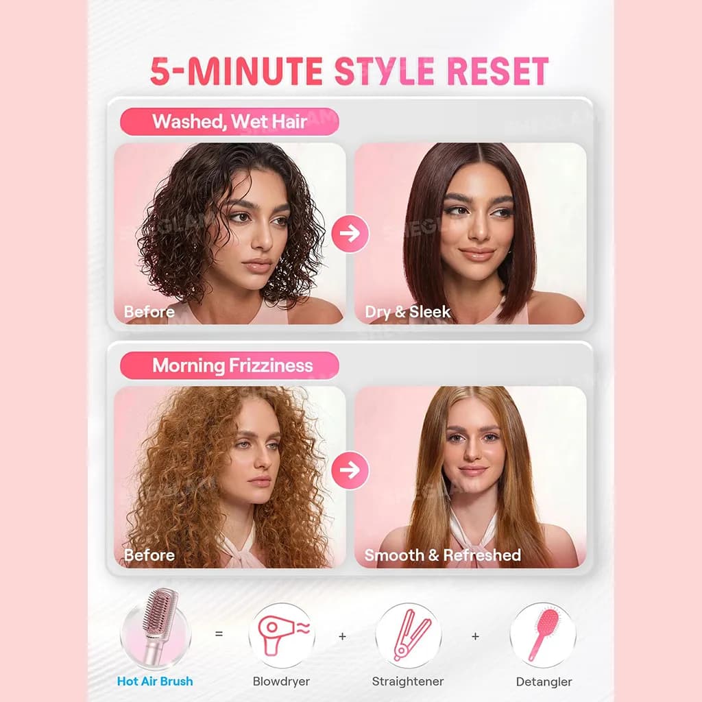 برس صاف کننده و حالت دهنده با هوای گرم شیگلم مدل Blowout Bliss — تصویر ۸