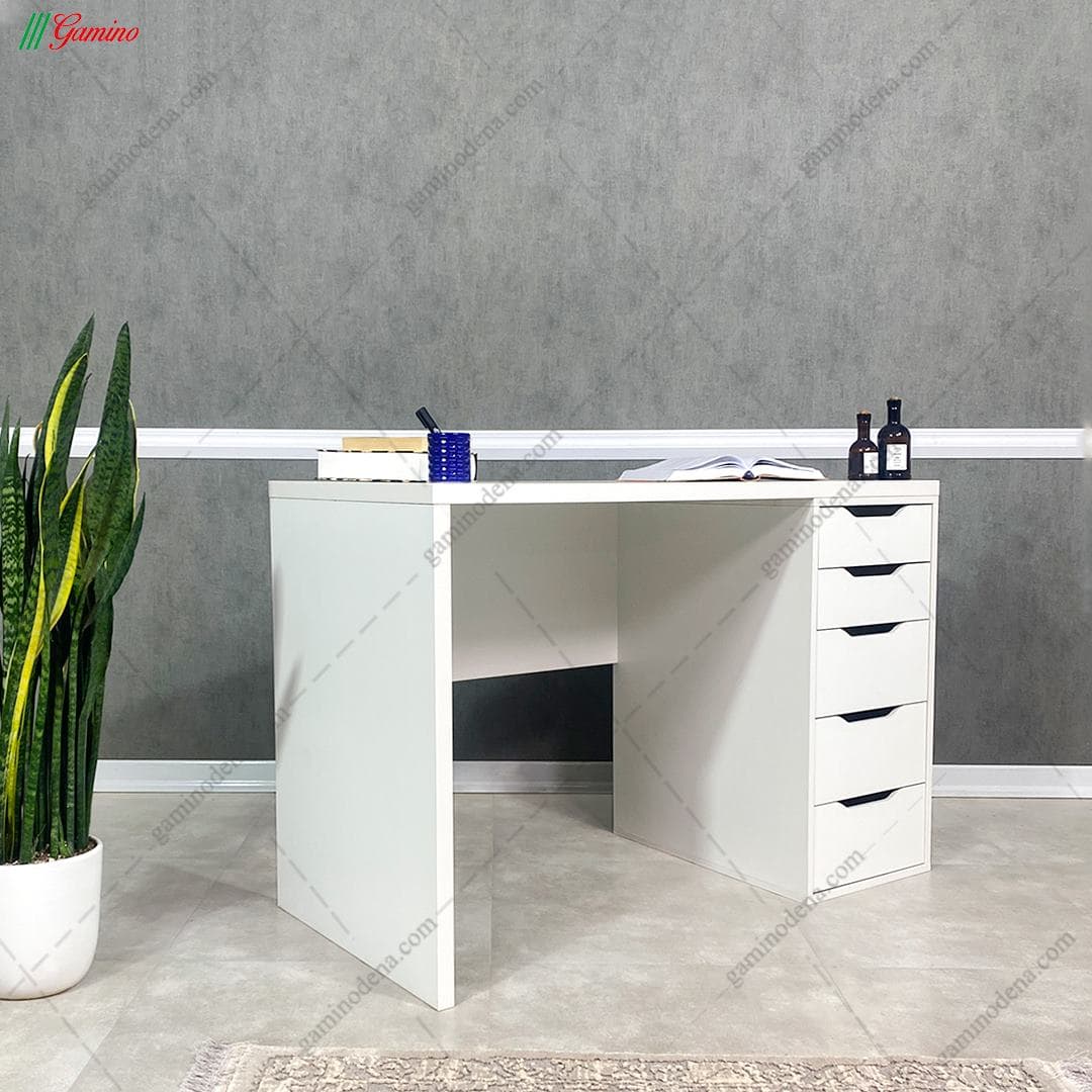 میز تحریر ایکیا کشو دار سفید مدل آژند — تصویر ۴