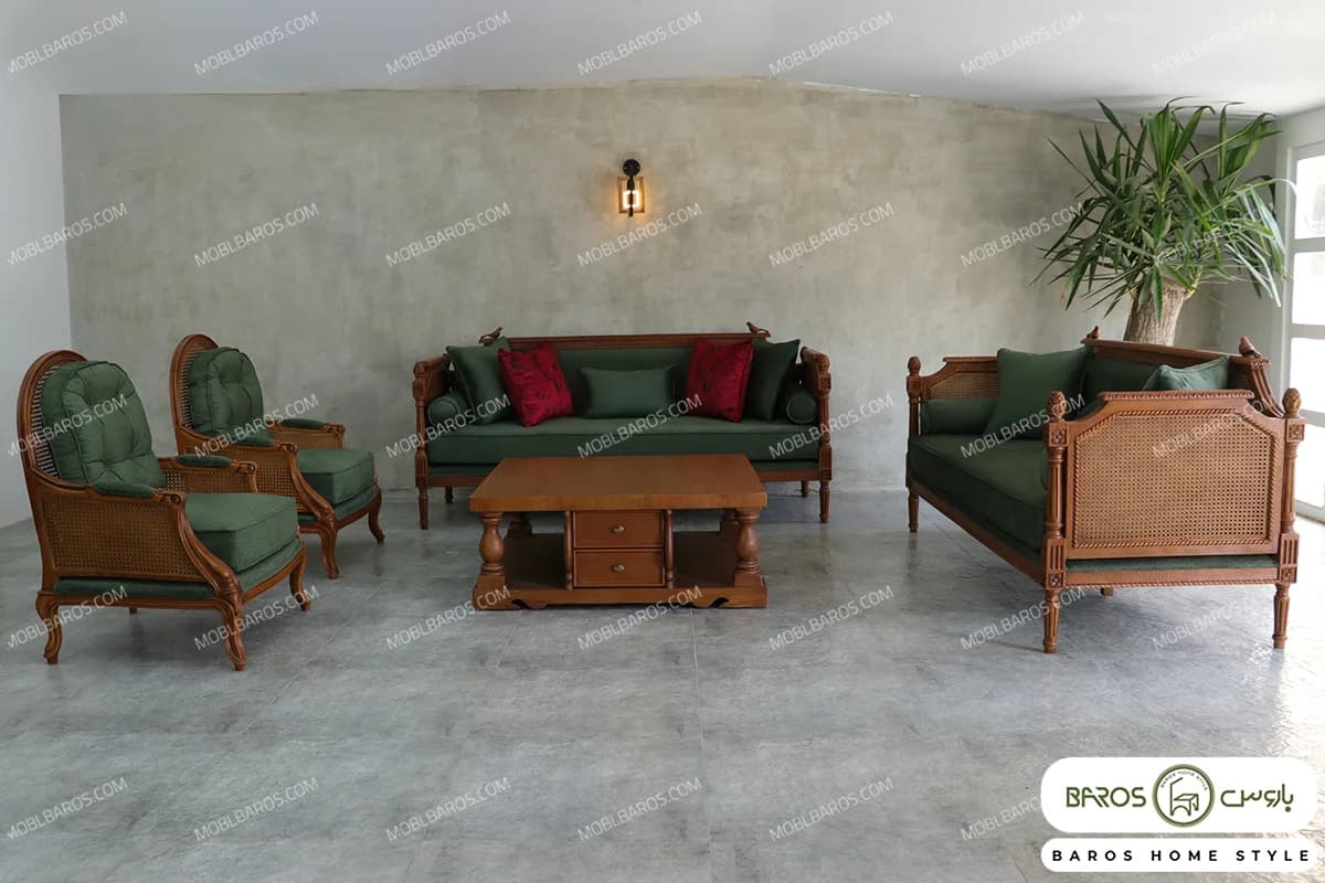 مبل کلاسیک و ترکیبی ۱۰ نفره کاجی روما و چپندر کینگ کد ۲ — تصویر ۲