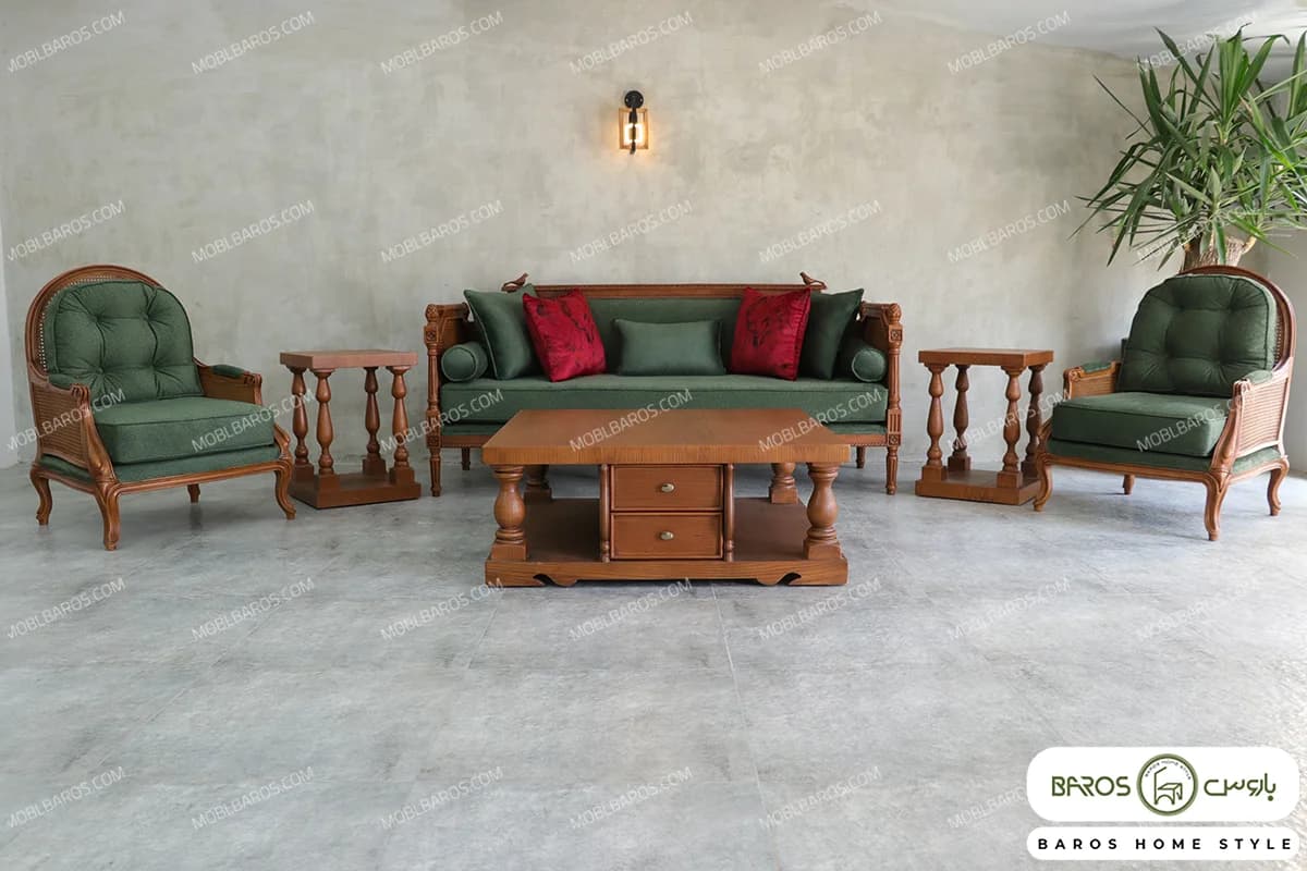 مبل کلاسیک و ترکیبی ۱۰ نفره کاجی روما و چپندر کینگ کد ۲ — تصویر ۴