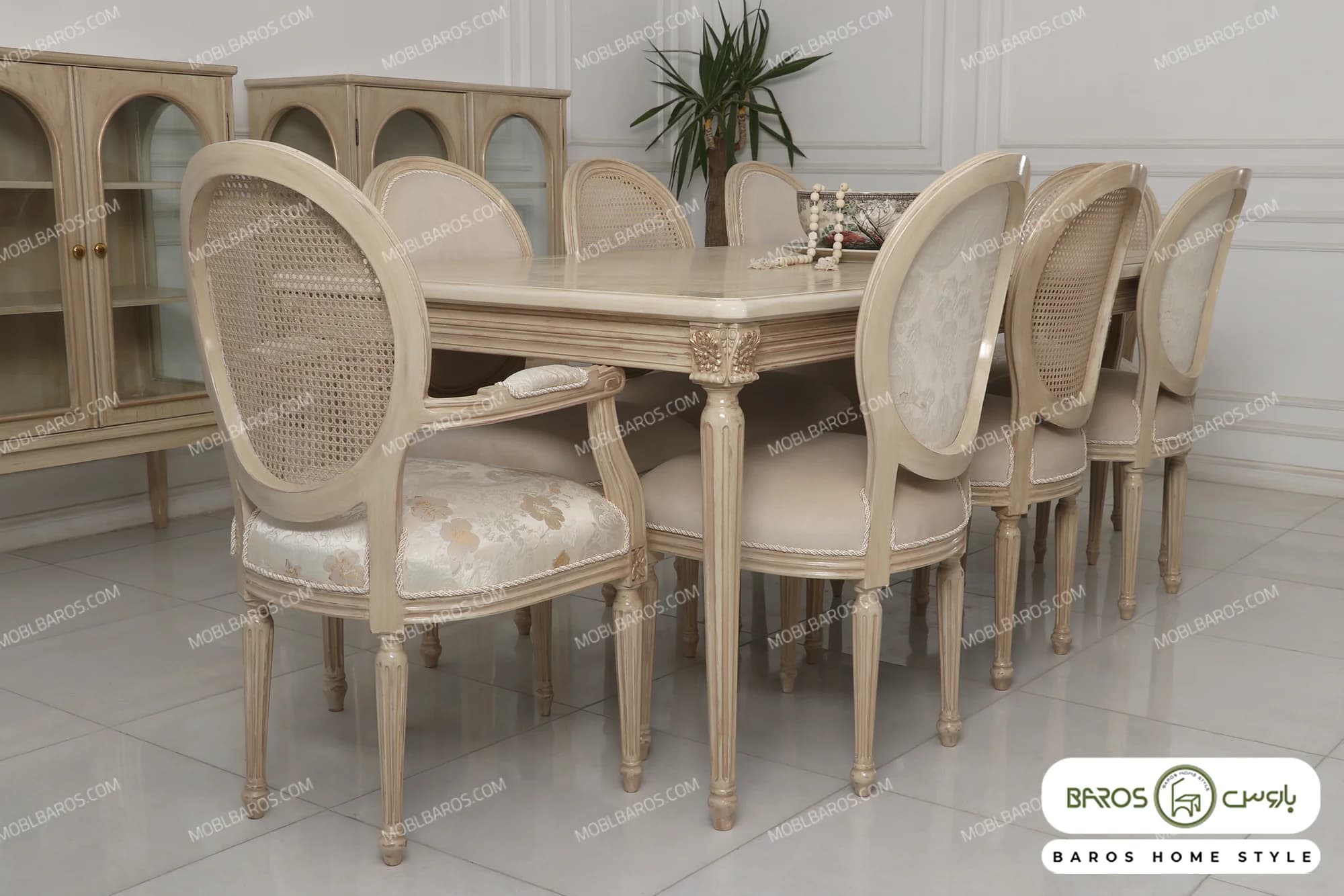 میز ناهارخوری چوبی کلاسیک کاجی آناشید