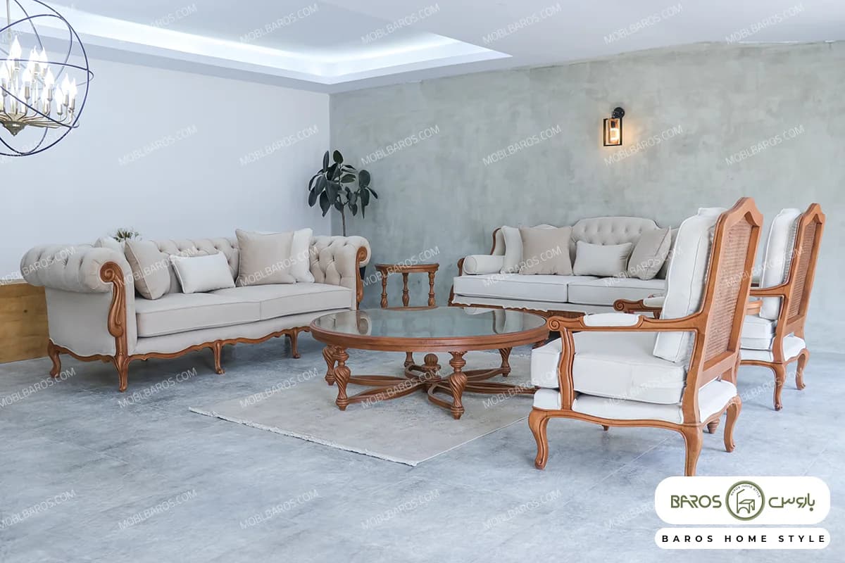 مبل کلاسیک زیبا رومینا و چستر نیکا و فرانسوی — تصویر ۵