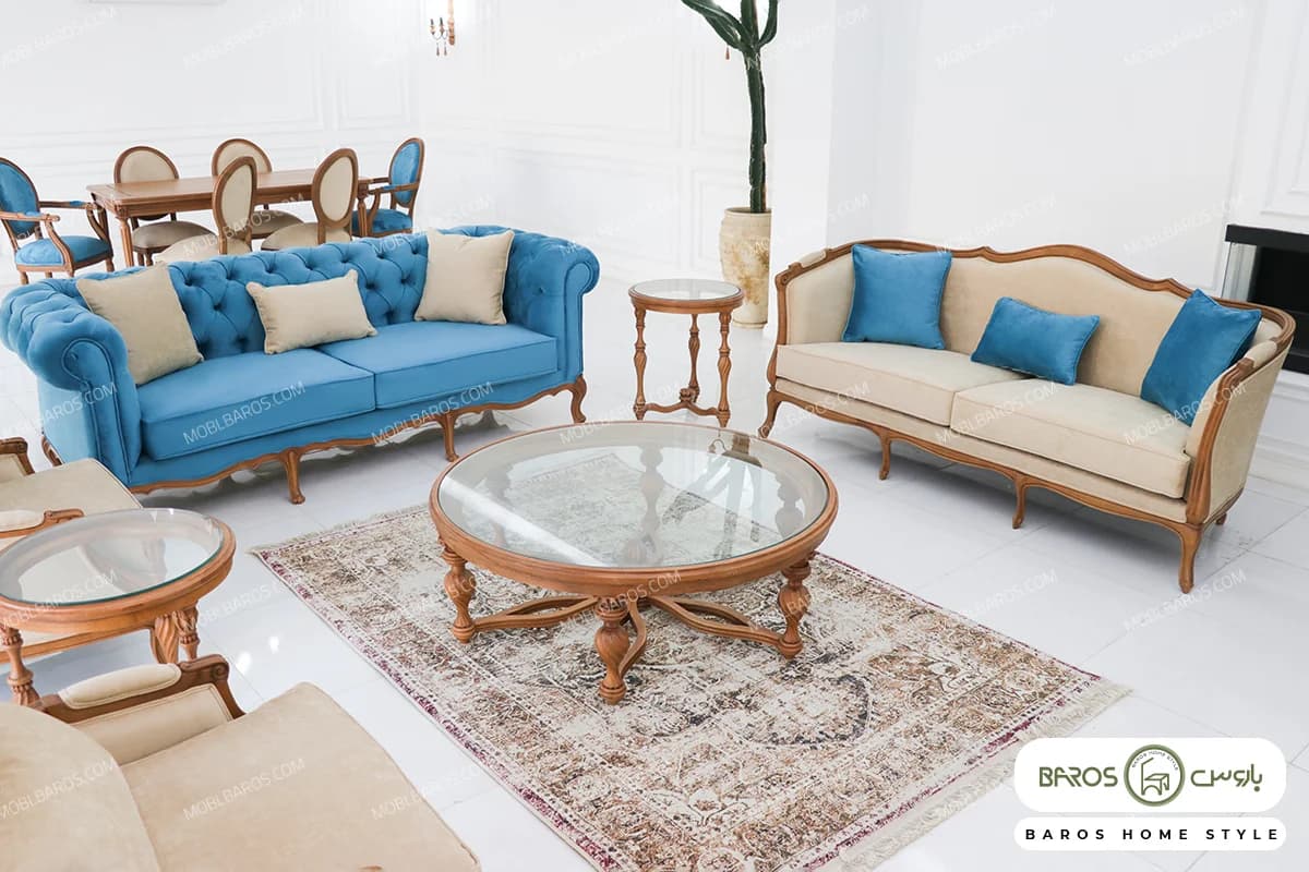 مبل ۸ نفره کلاسیک چستر دار راشل پلاس و کویین — تصویر ۴
