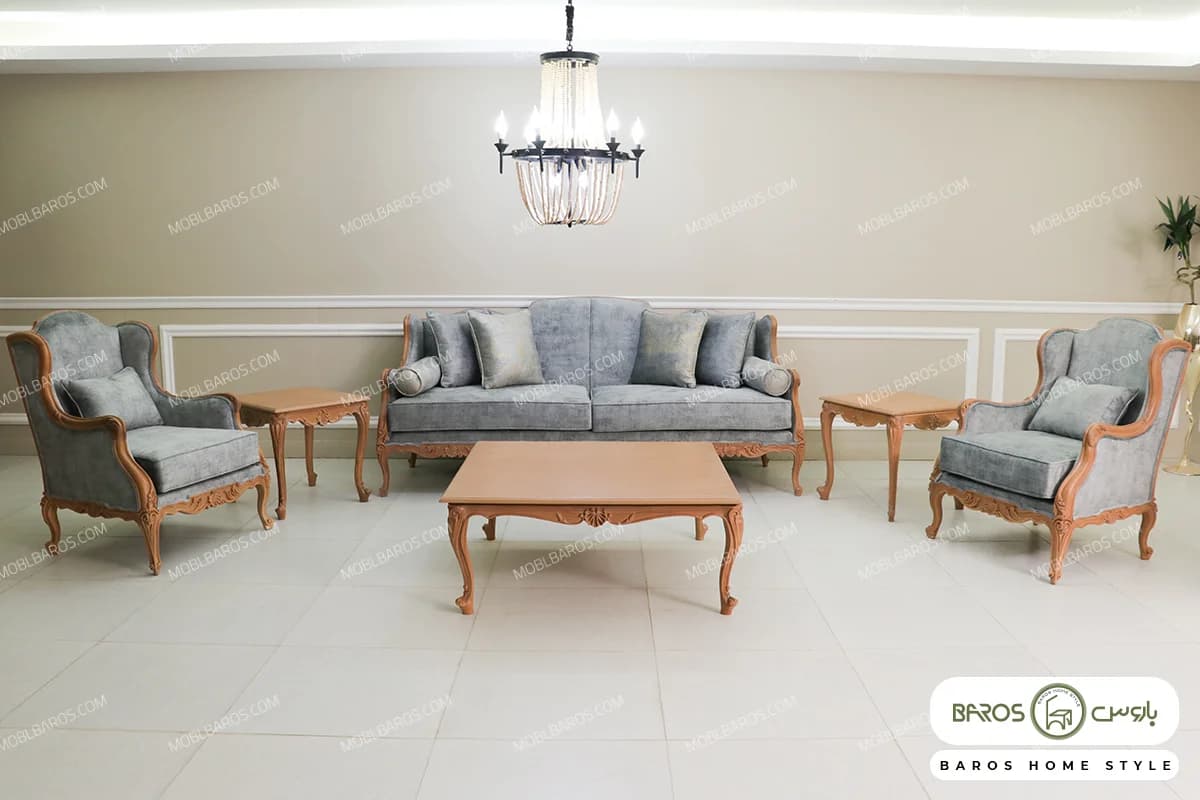 مبل نئوکلاسیک ۷ نفره رومینا کویین فرانسه — تصویر ۴