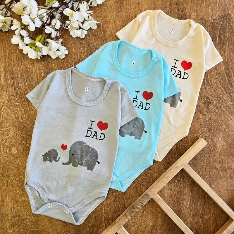 بادی آستین کوتاه دو فیل I love dad سایز ۱ تا ۴ کد ۴۹۷۱