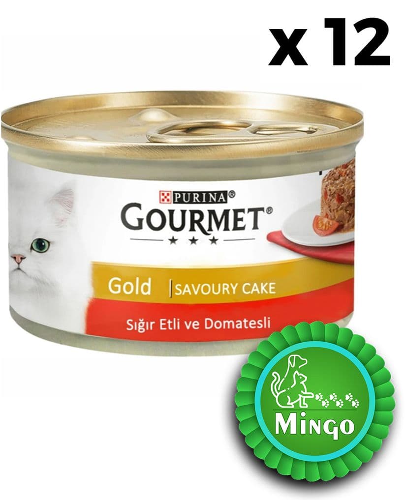 گورمت کیک گوشت گاو و گوجه 85 گرم (بسته 12 عددی) – Purina Gourmet Gold Cake – Beef & Domates 0.85 gr