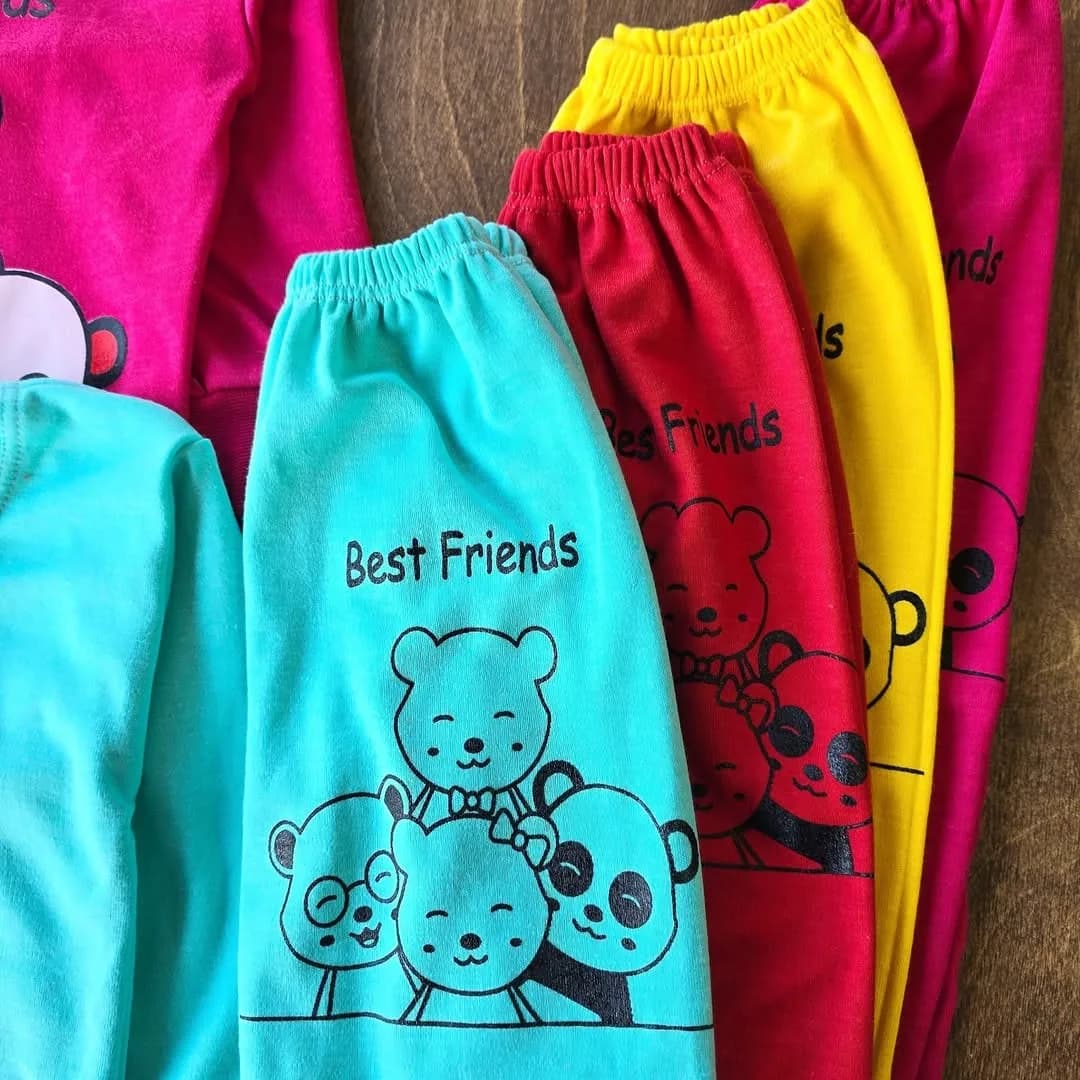بلوز شلوار دوستان خرسی پررنگ best friends کد 4118 — تصویر ۲