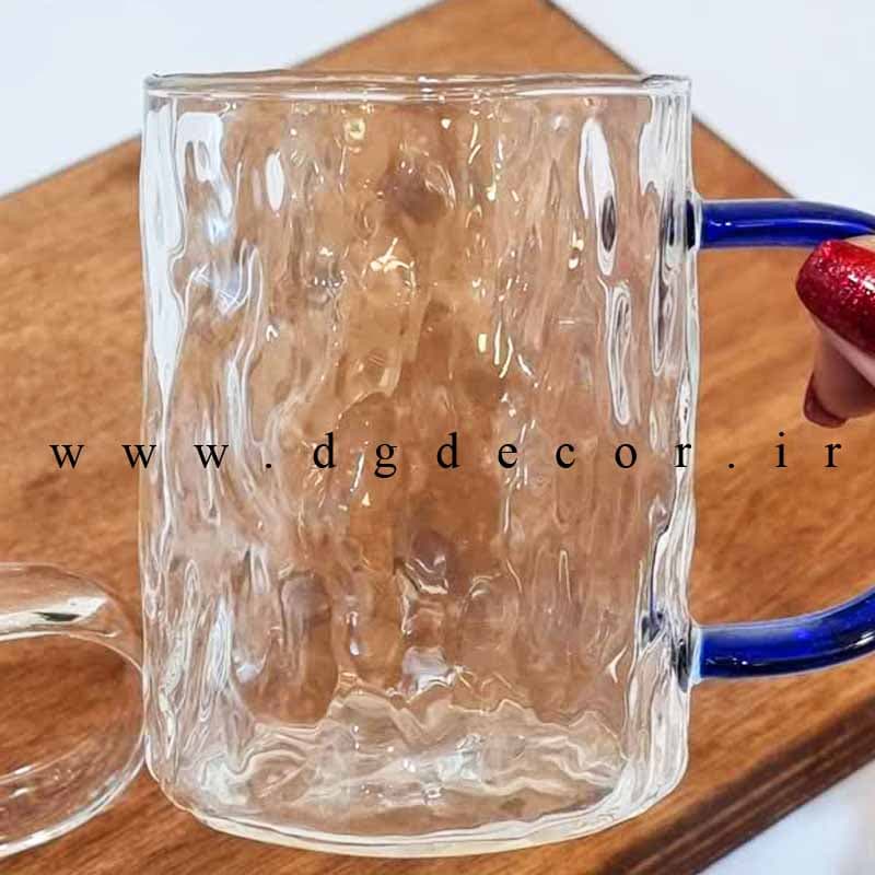 لیوان طرح برجسته پیرکس دسته رنگی مدل ICE — تصویر ۳
