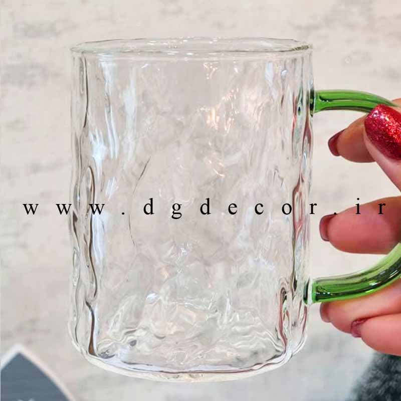لیوان طرح برجسته پیرکس دسته رنگی مدل ICE — تصویر ۲