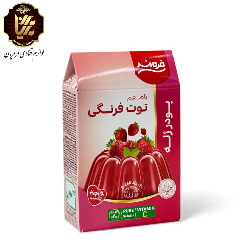 پودر ژله توت فرنگی 100 گرمی فرمند