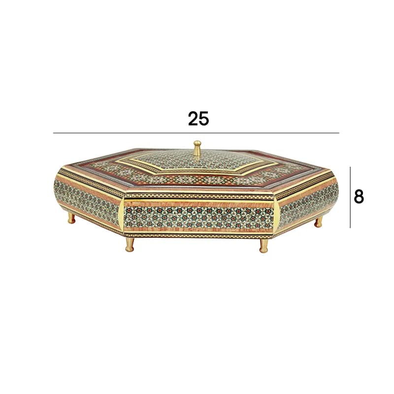 شکلات خوری چوبی 6 گوش خاتم 4023 — تصویر ۶