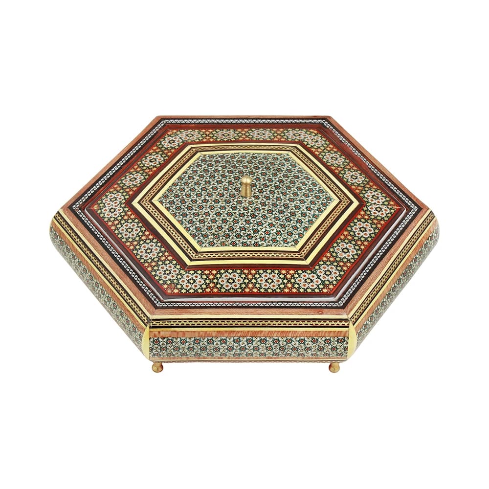 شکلات خوری چوبی 6 گوش خاتم 4023