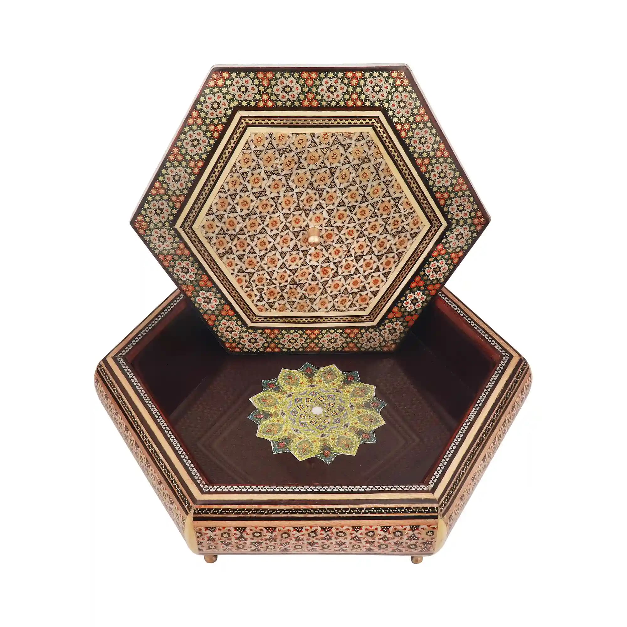 شکلات خوری چوبی 6 گوش خاتم 40221 — تصویر ۵