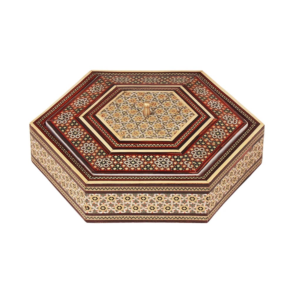 شکلات خوری چوبی 6 گوش 23 خاتم 0022