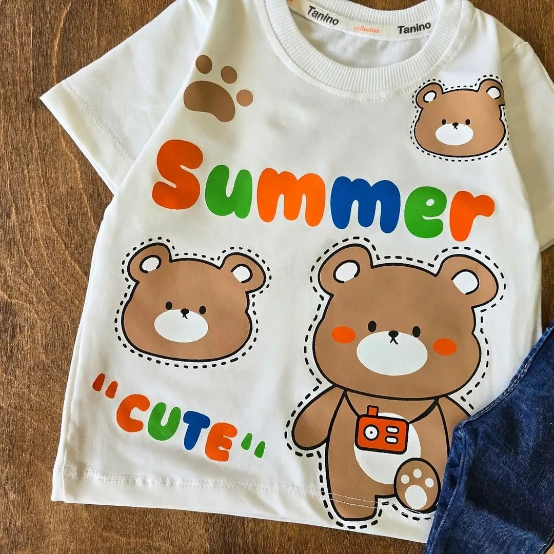 تیشرت شلوارک لی خرس summer سایز 35 تا 45 کد 4319 — تصویر ۲