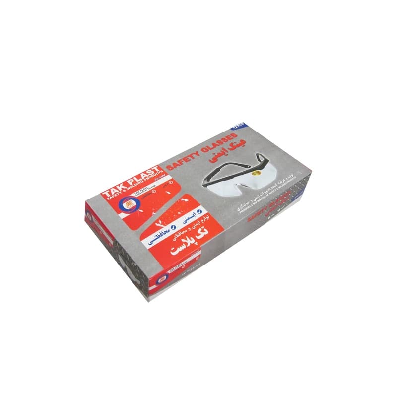 عینک ایمنی uv sport سفید تک پلاست — تصویر ۳