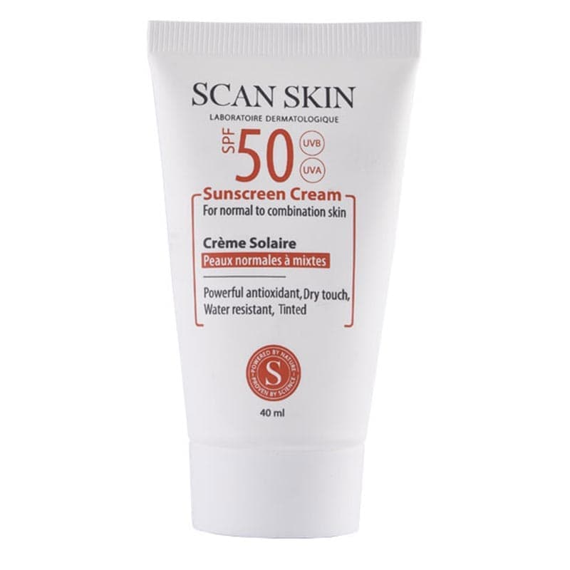 کرم ضد آفتاب اسکن اسکین رنگی SPF50 مناسب پوست مختلط تا نرمال