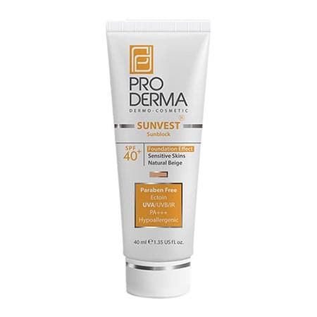ضد آفتاب پرودرما SpF40 پوست حساس بژ طبیعی