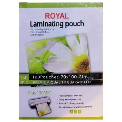 طلق پرس کارت 7/*10 سانتی متر 150 میکرون رویال بسته 100 عددی