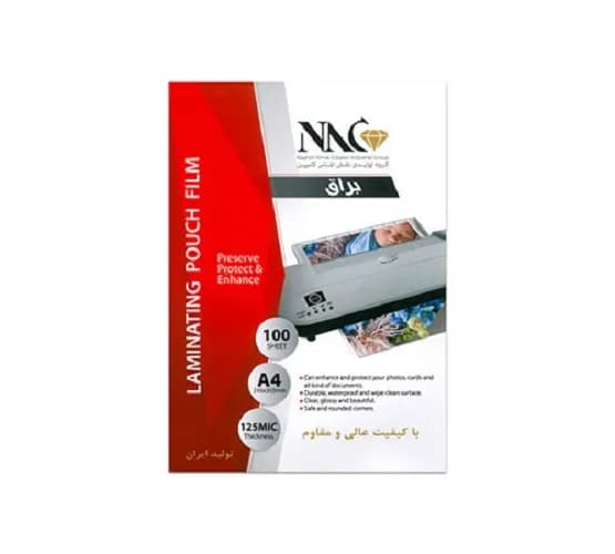 طلق پرس A4 براق 125 میکرون مدل NAC بسته 100 عددی