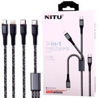 کابل شارژ و دیتا کنفی سوپر فست 4 سر PD Nitu NC206G