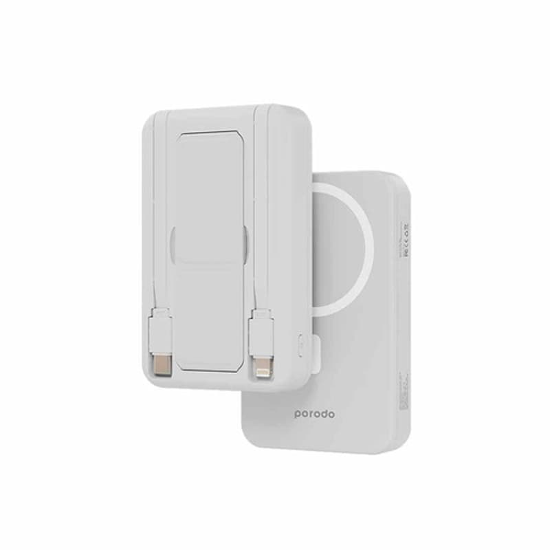 پاوربانک 10000 گریپ پرودو مدل Porodo Magsafe Grip + کابل و مگسیف — تصویر ۴