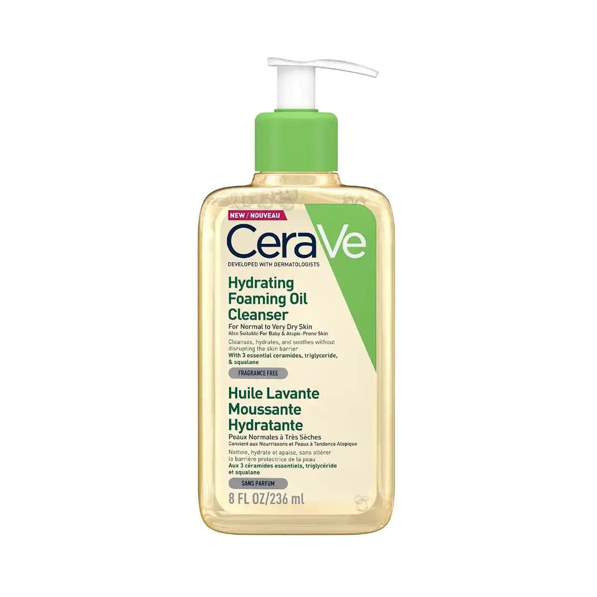 فوم شستشو روغنی سراوی CERAVE HYDRATING FOAMING OIL CLEANSER حجم236ml اصل — تصویر ۲