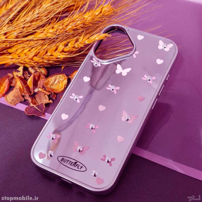 قاب لاکچری آیفون iPhone 17 مدل آینه ای قلبی — تصویر ۳