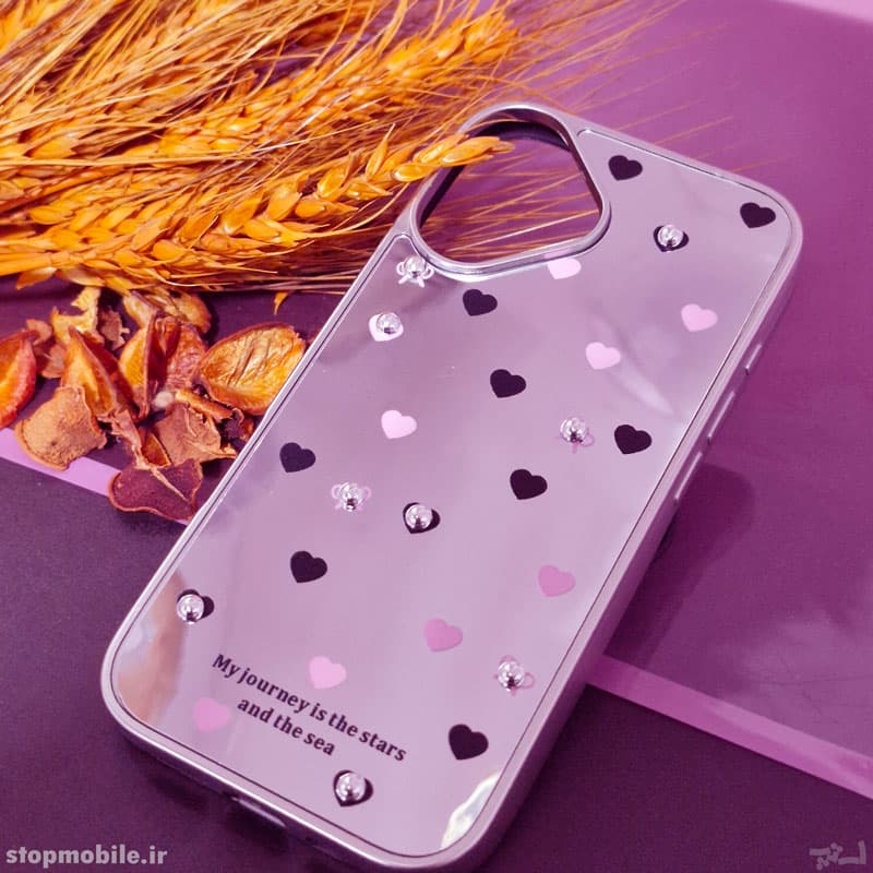 قاب لاکچری آیفون iPhone 16 مدل آینه ای قلبی — تصویر ۴
