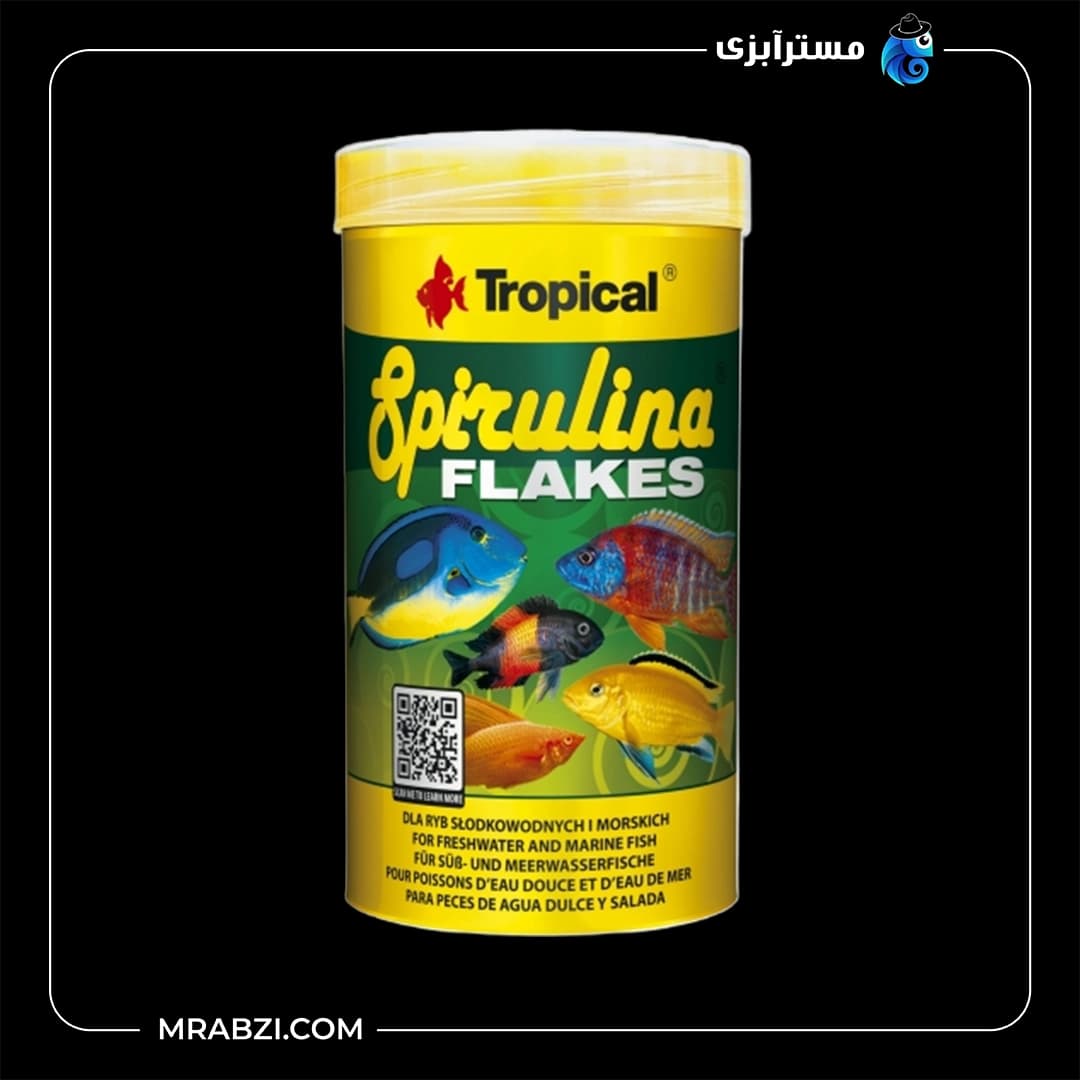 غذای ماهی اسپیرولینا تروپیکال مدل Spirulina Flakes