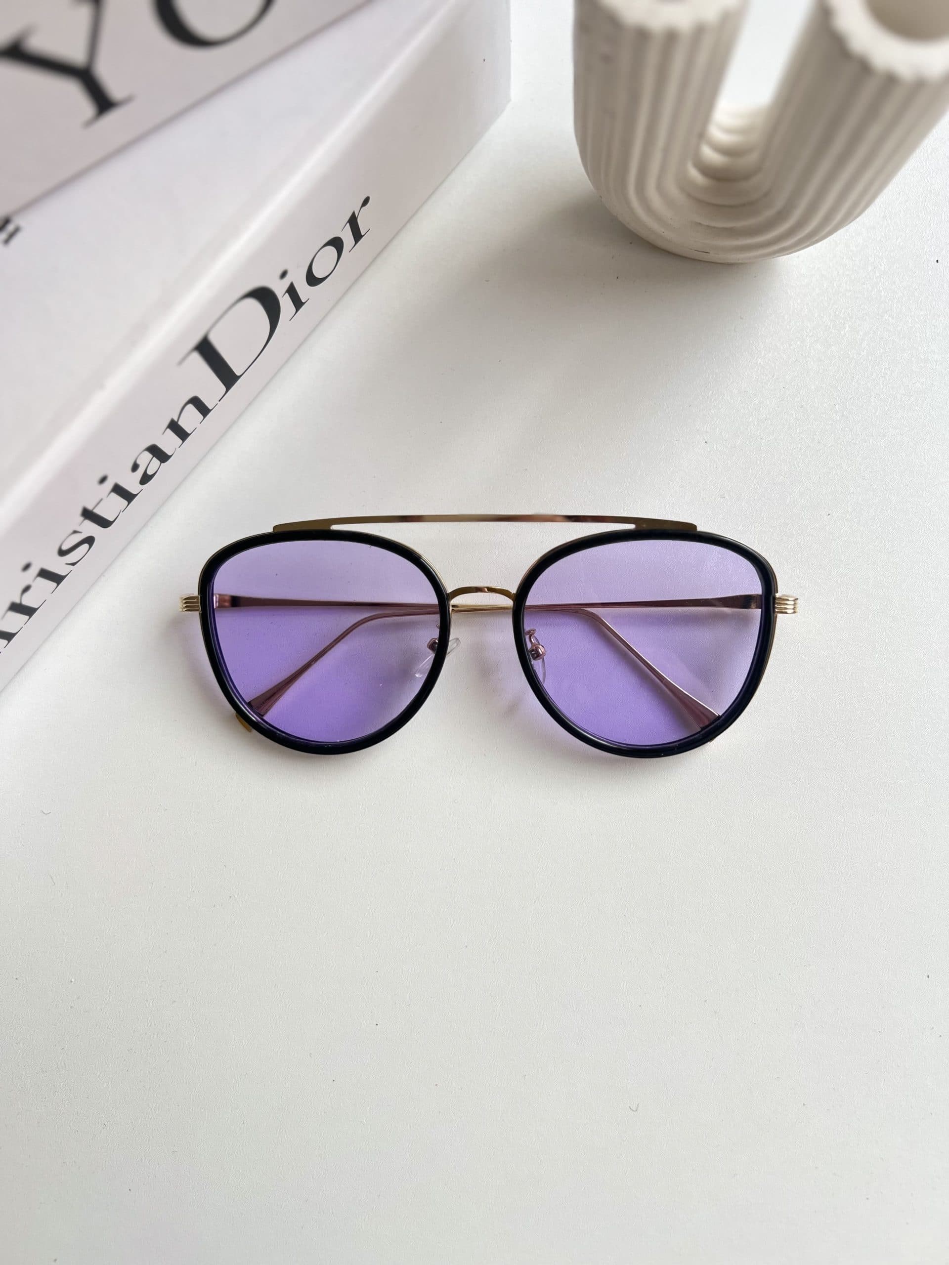 عينك آفتابي برند Dior زنانه بنفش ترند يووي 400