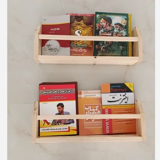 شلف کتابخانه دیواری چوب روس مبلمان فرنا مدل 1120827